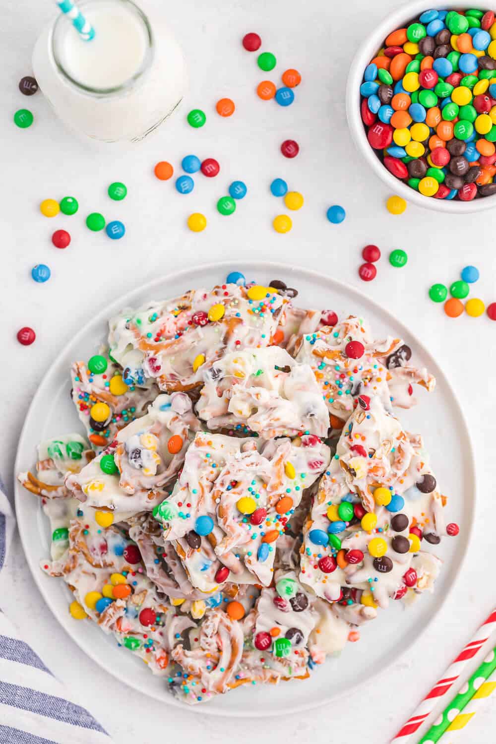 a plate of rainbow bark