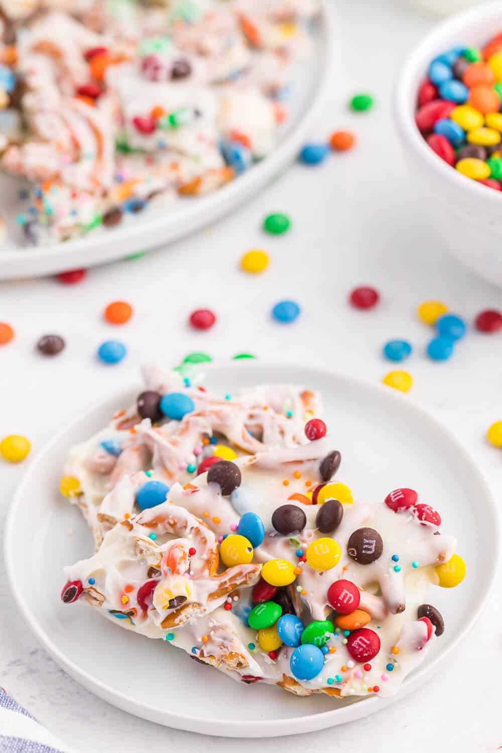 Pieces of rainbow bark on a plate