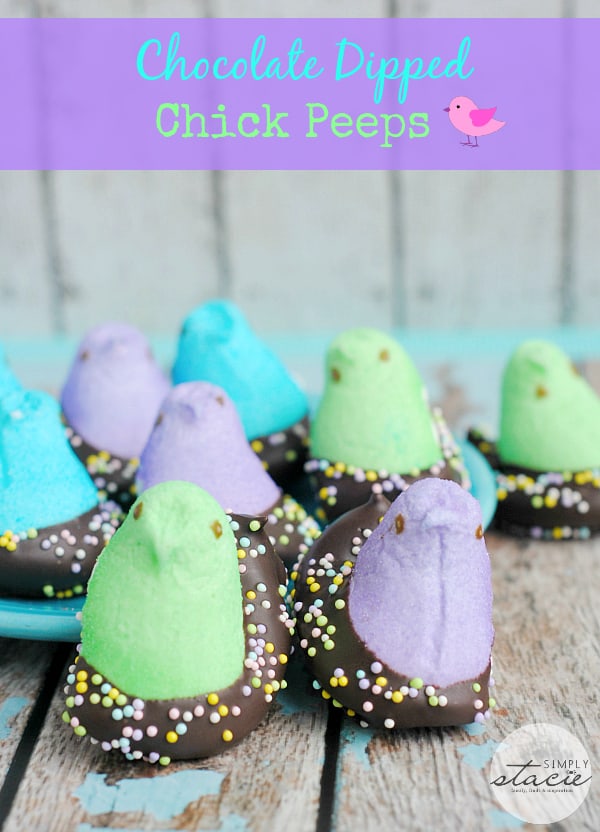 Chocolate Dipped Chick Peeps - Add some chocolate and sprinkles to your Peeps!