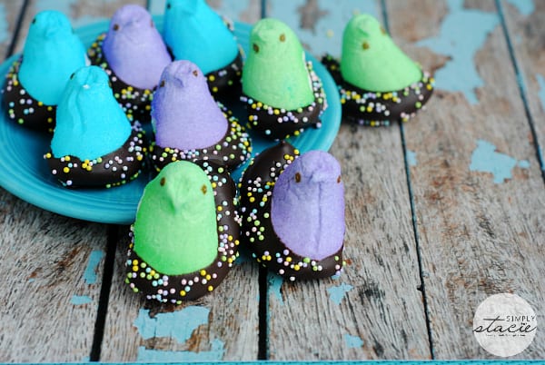 Chocolate Dipped Chick Peeps - Add some chocolate and sprinkles to your Peeps!