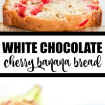 White Chocolate Cherry Banana Bread - This is a great twist on traditional banana bread - chocked full of maraschino cherries and white chocolate. If you added in some nuts and milk chocolate, it would taste just like a banana split!