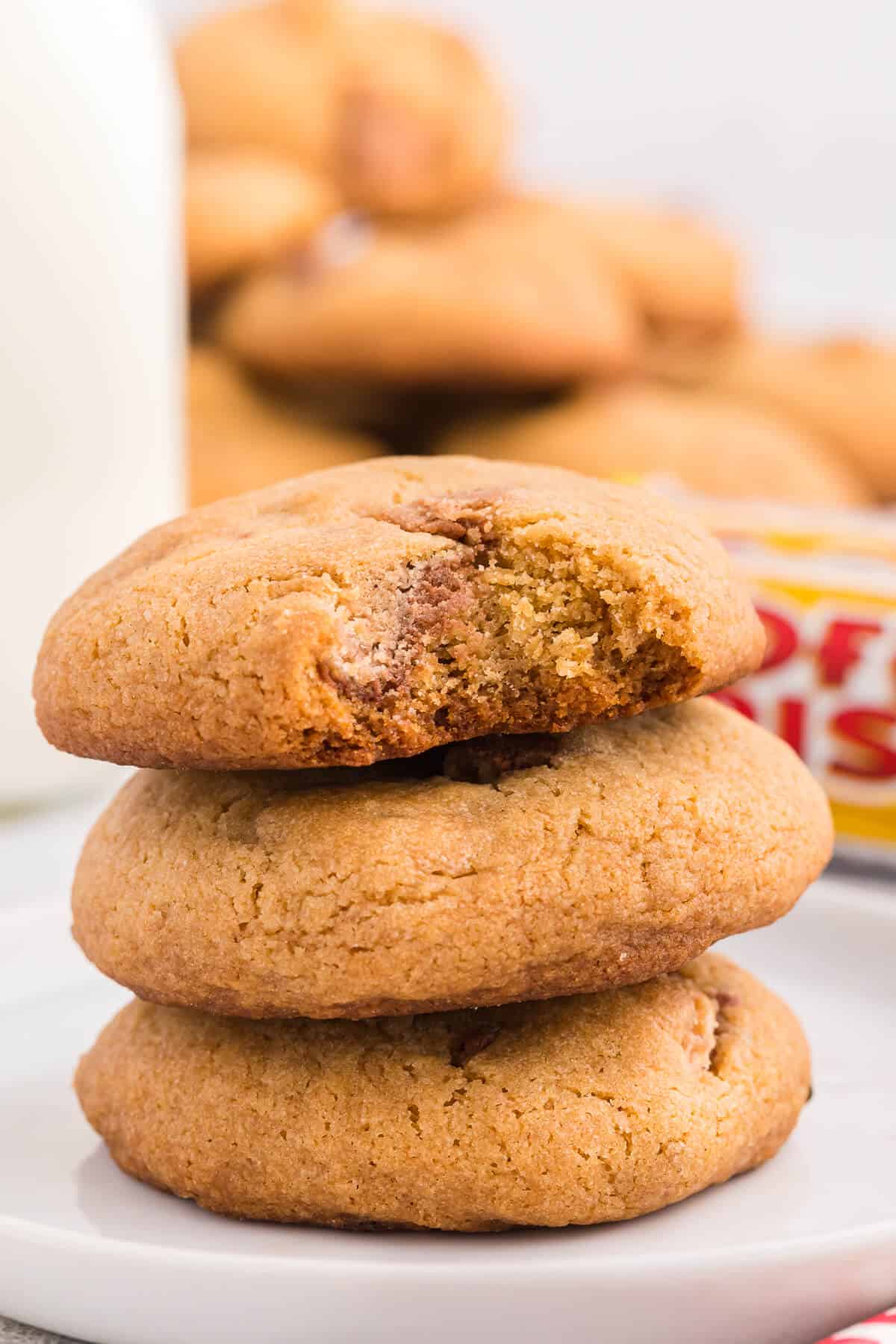 A stack of three Coffee Crisp Cookies.