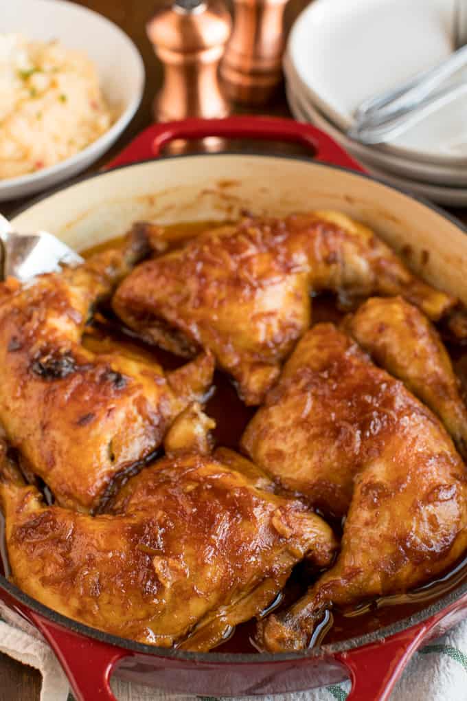 Hurry Chicken - This hands-off chicken dish is perfect for meal prep! Just five pantry ingredients for a delicious budget dinner. This recipe was passed down from my grandmother and is always a hit!