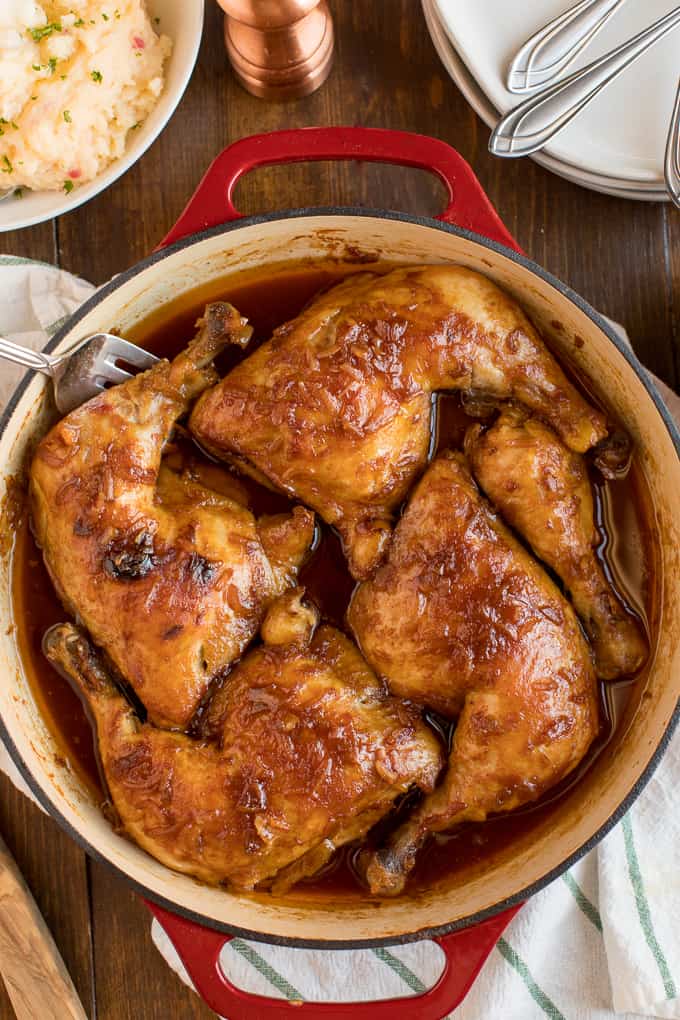 Hurry Chicken - This hands-off chicken dish is perfect for meal prep! Just five pantry ingredients for a delicious budget dinner. This recipe was passed down from my grandmother and is always a hit!