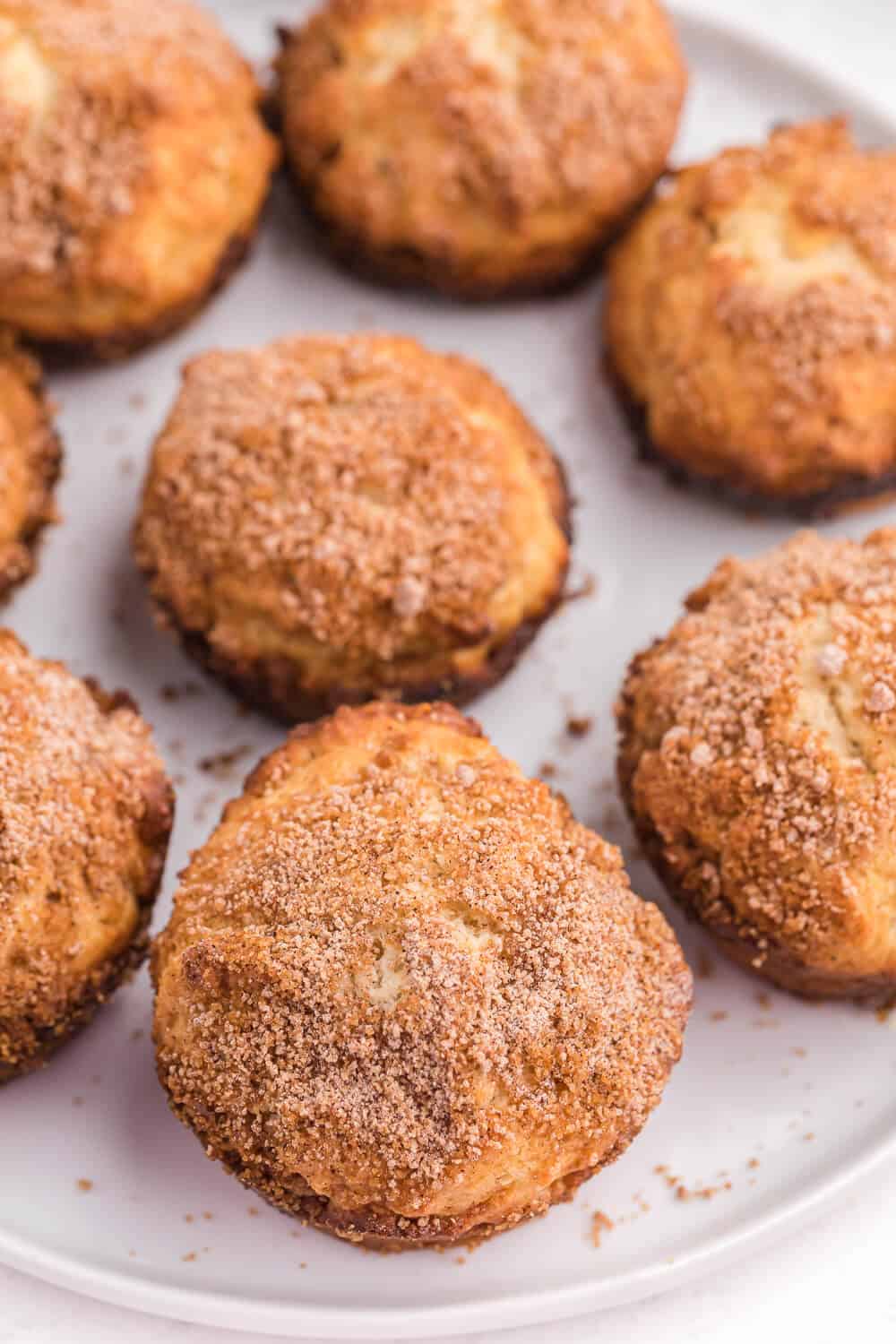 pecan coffee cake muffins on a plate