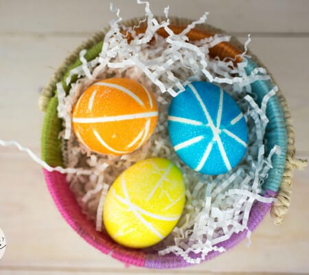 Rubber Band Decorated Easter Eggs