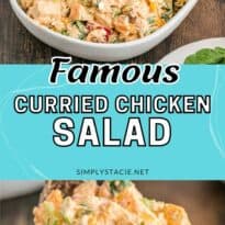 Famous Curried Chicken Salad collage pin.