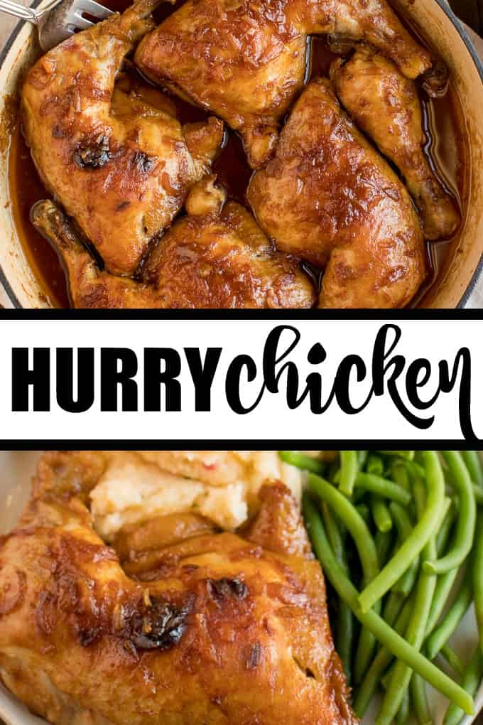 Hurry Chicken - This hands-off chicken dish is perfect for meal prep! Just five pantry ingredients for a delicious budget dinner. This recipe was passed down from my grandmother and is always a hit!