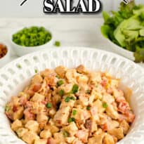 Chicken blt salad pin image.