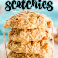 Pineapple Oatmeal Scotchies - Moist, chewy oatmeal cookies packed with pineapple and butterscotch are a delicious treat. Made with pantry items, they are quick and easy to whip together.