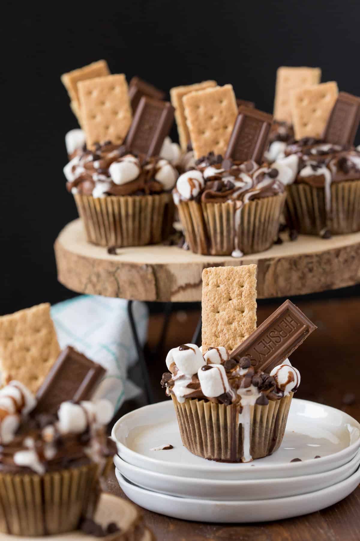 S'mores Cupcakes - This cupcake has everything you love about s’mores…..without the campfire! Sweet marshmallows, graham crackers and chocolate cake base make these eye catching cupcakes pop.