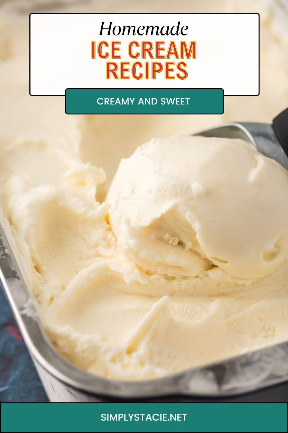 Homemade ice cream recipes pin image.