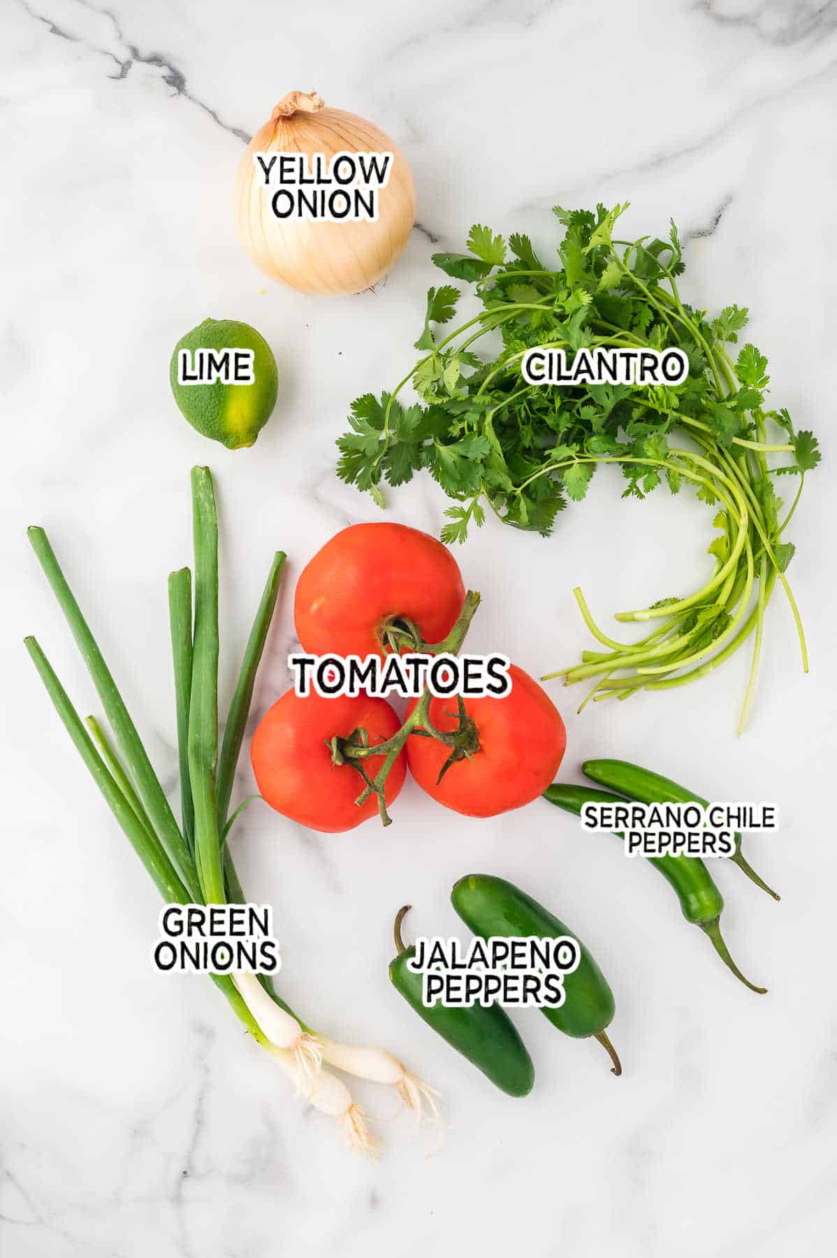 Ingredients to make Pico de Gallo.