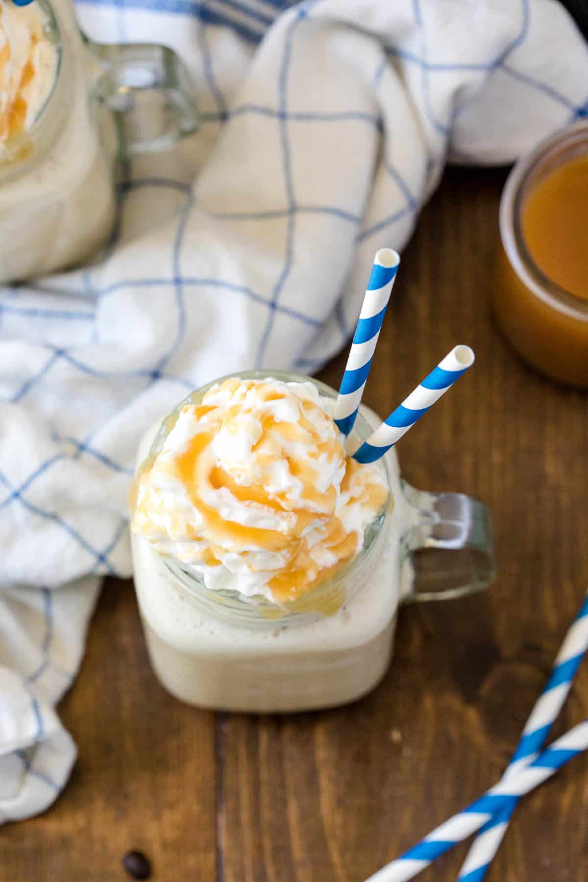 Caramel Coffee Milkshake - Freshly brewed coffee, caramel and vanilla ice cream make the ultimate milkshake. This is the perfect sweet indulgence and caffeine jolt, blended into one delicious treat.