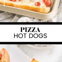 Pizza Hot Dog long collage pin.