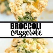 Broccoli Casserole - Tender broccoli and creamy mushroom sauce, topped with cheese and a crispy cracker topping - this side dish is a classic for a reason! This is easy comfort food, that everyone in the family is sure to love.
