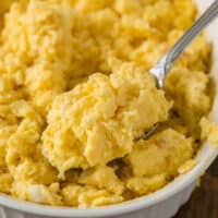 Oven Scrambled Eggs Recipe - These oven baked eggs are the perfect solution to cooking eggs for a crowd. No one likes cold eggs, especially the chef!