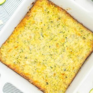 Cheesy Zucchini Bake - This easy cheesy casserole is a great way to make use of a bumper crop of garden zucchini! It makes a great side dish, or a vegetarian main, served with a light, crisp salad.