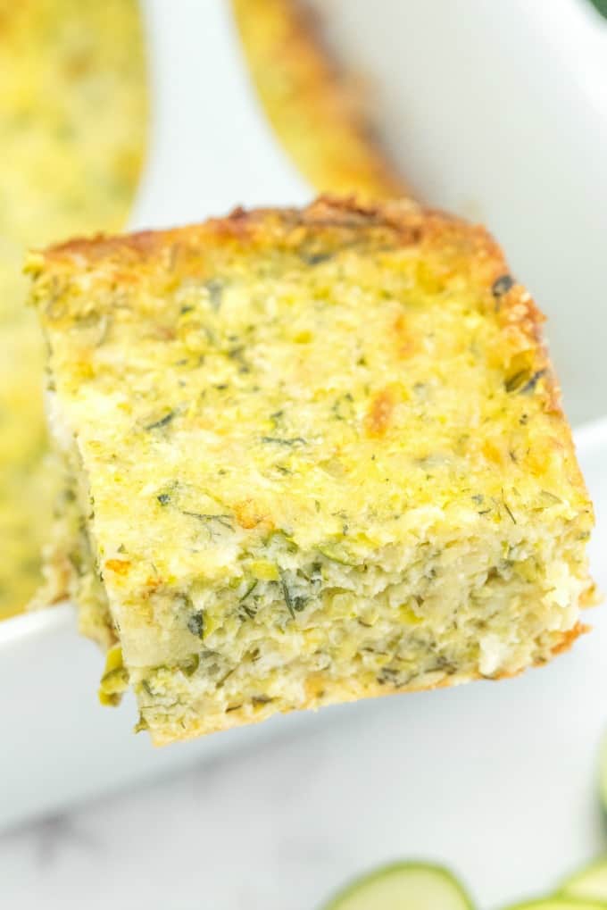 Cheesy Zucchini Bake - This easy cheesy casserole is a great way to make use of a bumper crop of garden zucchini! It makes a great side dish, or a vegetarian main, served with a light, crisp salad.