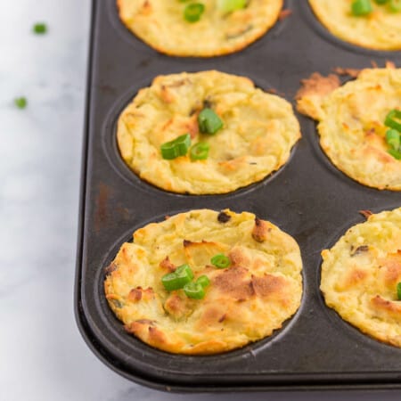 Muffin Tin Mashed Potatoes - A simple and tasty way to use up leftover mashed potatoes!