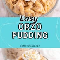 Orzo pudding collage pin.