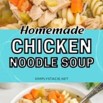 chicken noodle soup collage pin