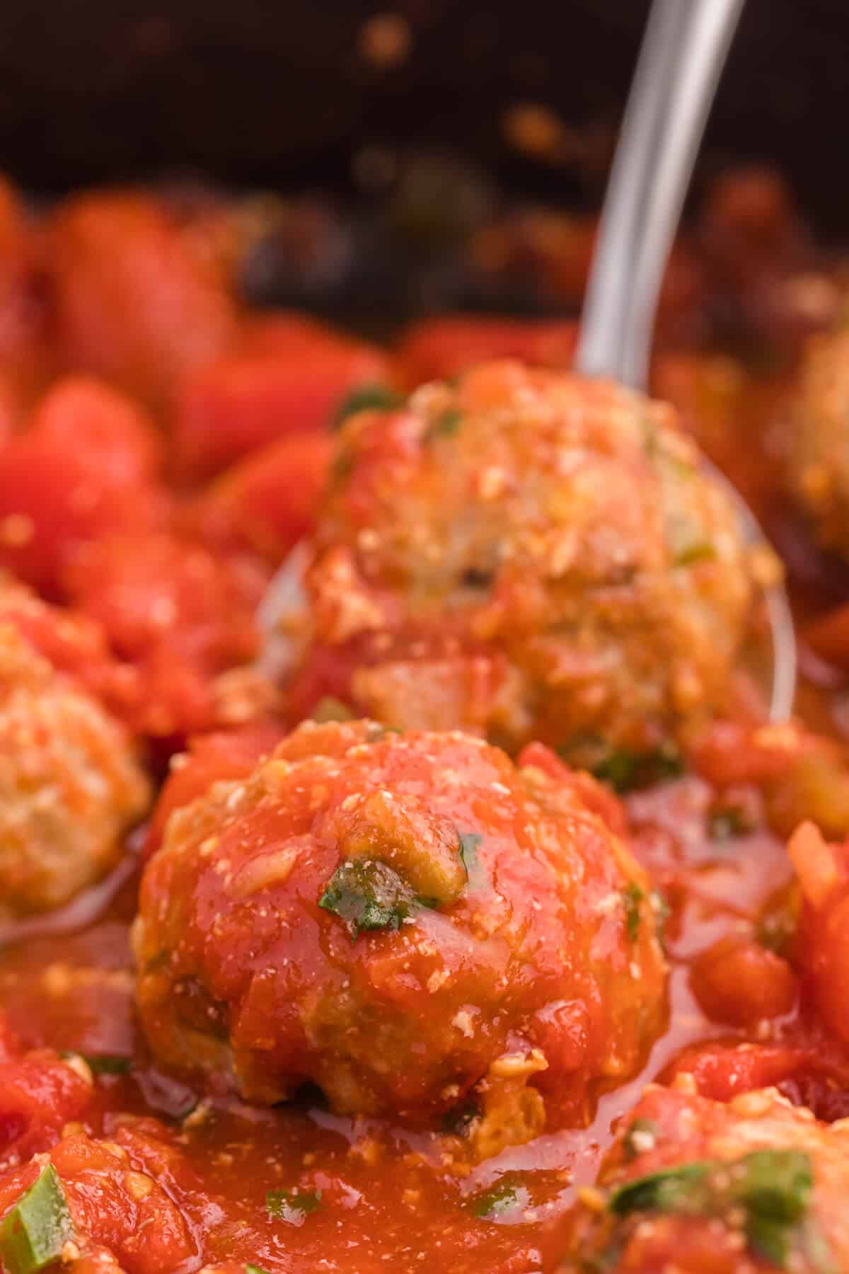 Mexican meatballs in a skillet.