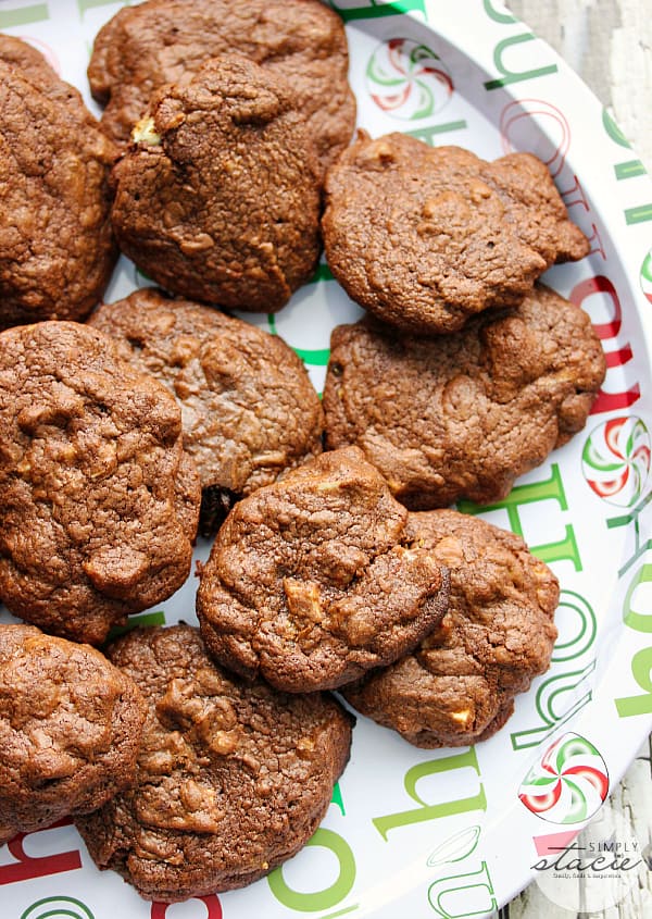 Death by Chocolate Cookies - Chocolate, chocolate and more chocolate!!!! These cookies are the definition of chocolatey goodness. A dark fudgy cookie with white chocolate and nuts are a perfect addition to your holiday baking list. 