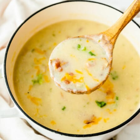 Loaded Baked Potato Soup - the epitome of comfort food! It’s creamy, cheesy with all the fixins’ we love in a loaded baked potato.