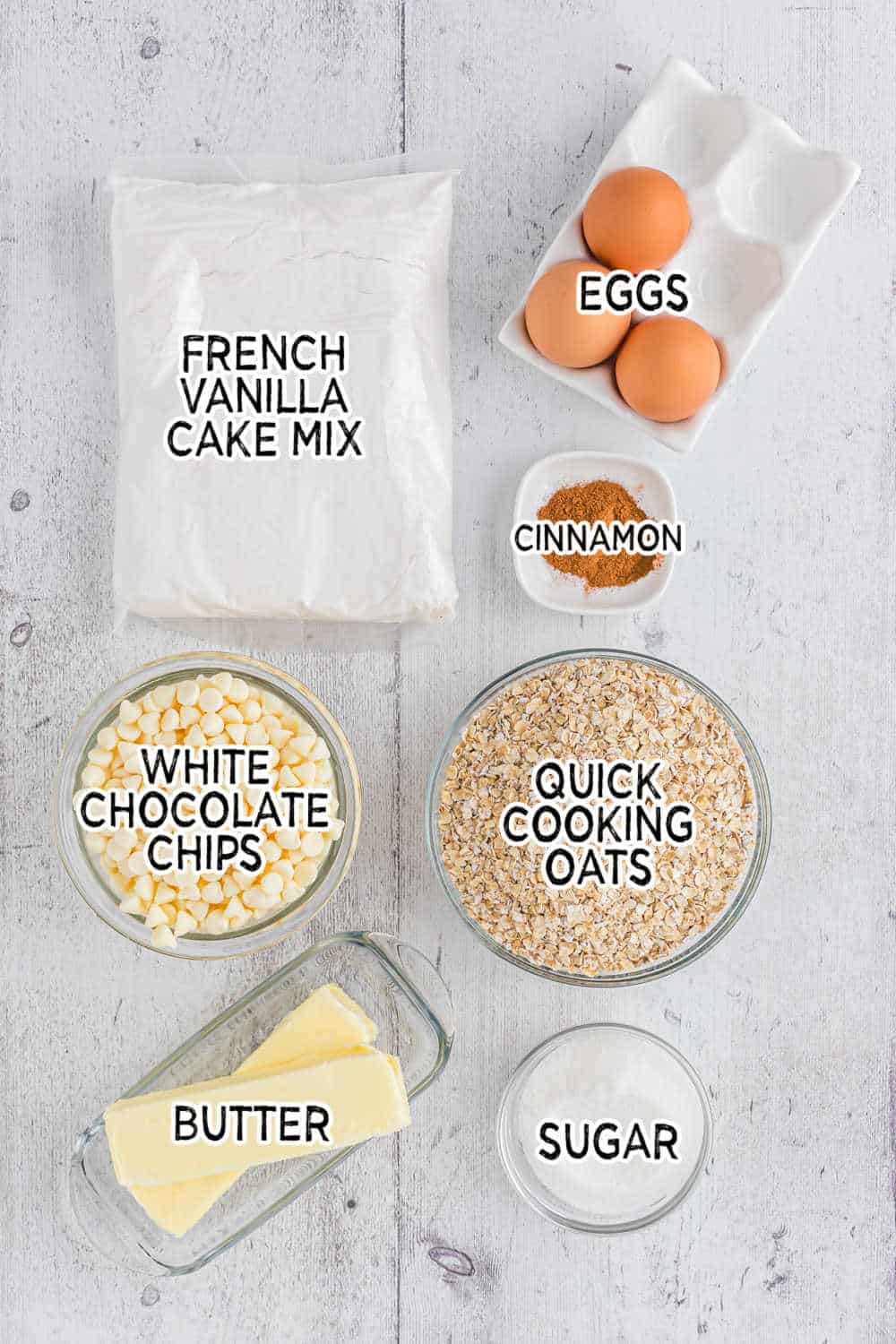 white chocolate oatmeal cookies ingredients