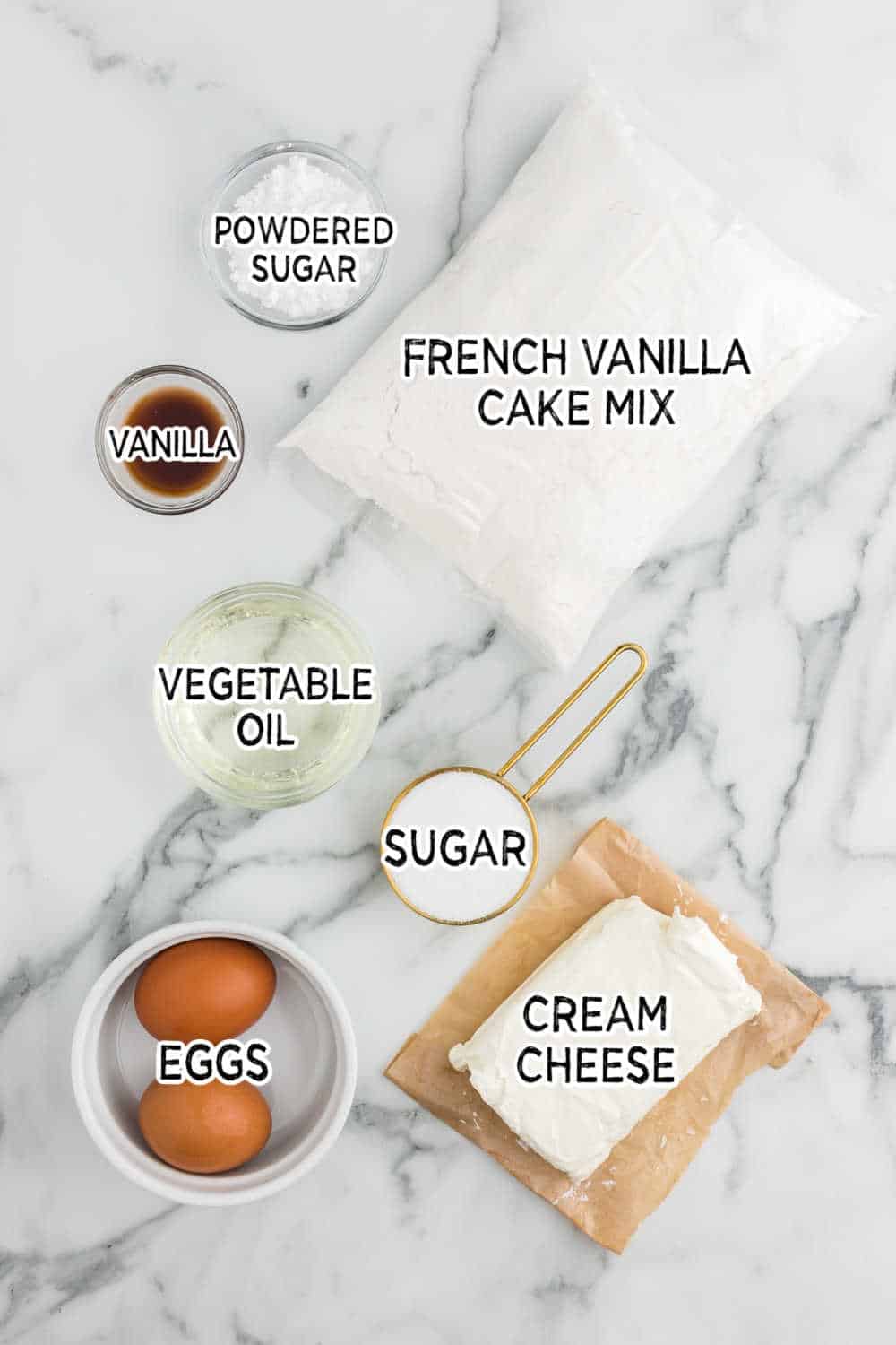 ingredients to make french vanilla cream bars