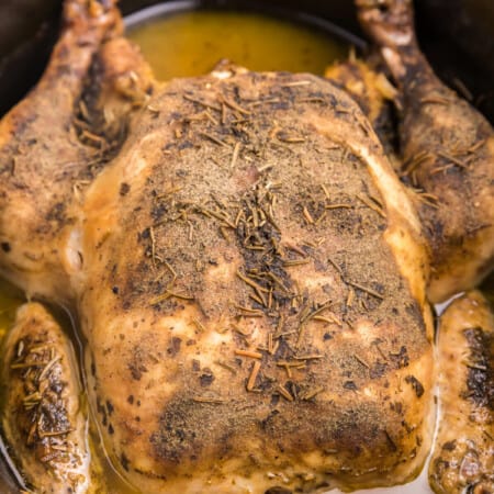 Lemon Herb Slow Cooker Chicken is such a tasty way to cook a whole chicken. Easy to prep, and then set and forget. This slow cooker whole chicken recipe is loaded with herb flavor, tender meat, and a perfect dish for the family to enjoy.