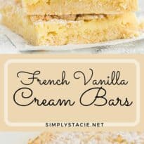 french vanilla cream bars collage pin