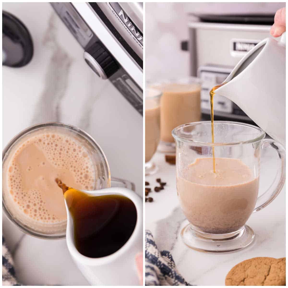 Steps to make gingerbread lattes.