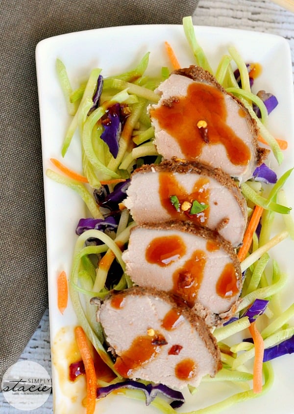 Asian Pork Tenderloin - Let your slow cooker do the work for this delicious pork recipe! The ginger glaze with lime juice and brown sugar makes this dish better than the rest.