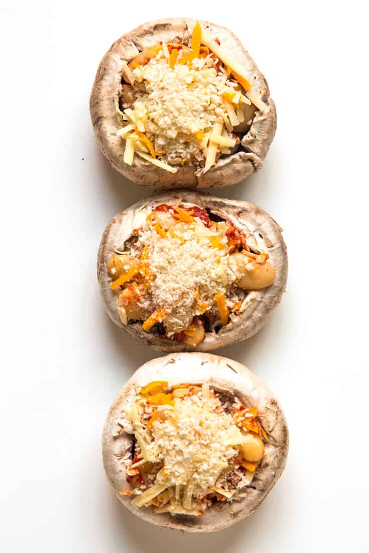 Cheese and Butterbean Stuffed Mushrooms
