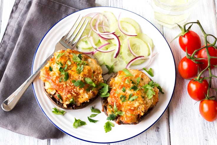 Cheese and Butterbean Stuffed Mushrooms