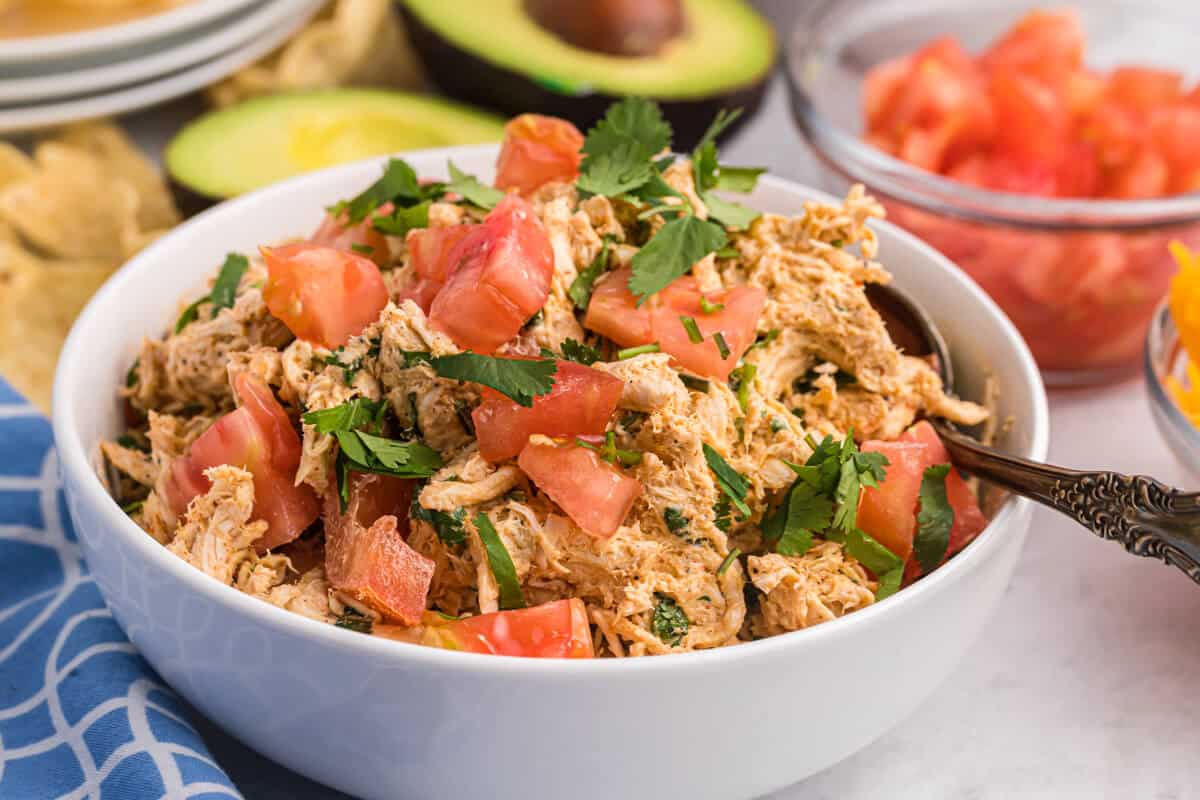 Taco Chicken Salad in a bowl.