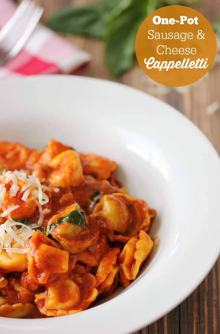 OnePot Sausage & Cheese Cappelletti Simply Stacie