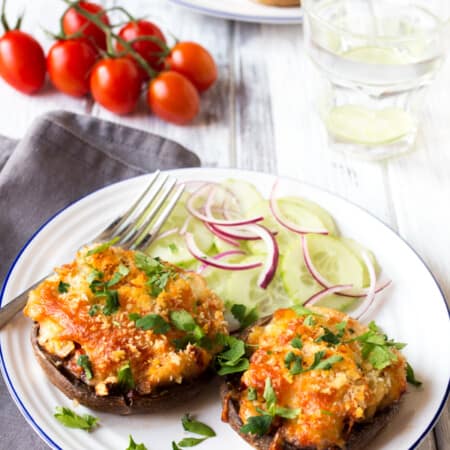 Cheese and Butterbean Stuffed Mushrooms