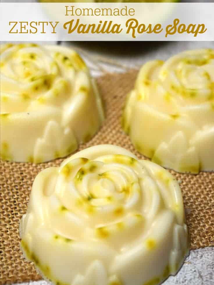 Homemade Zesty Vanilla Rose Soap - perfect for shower time, bath time and great for washing your hands!
