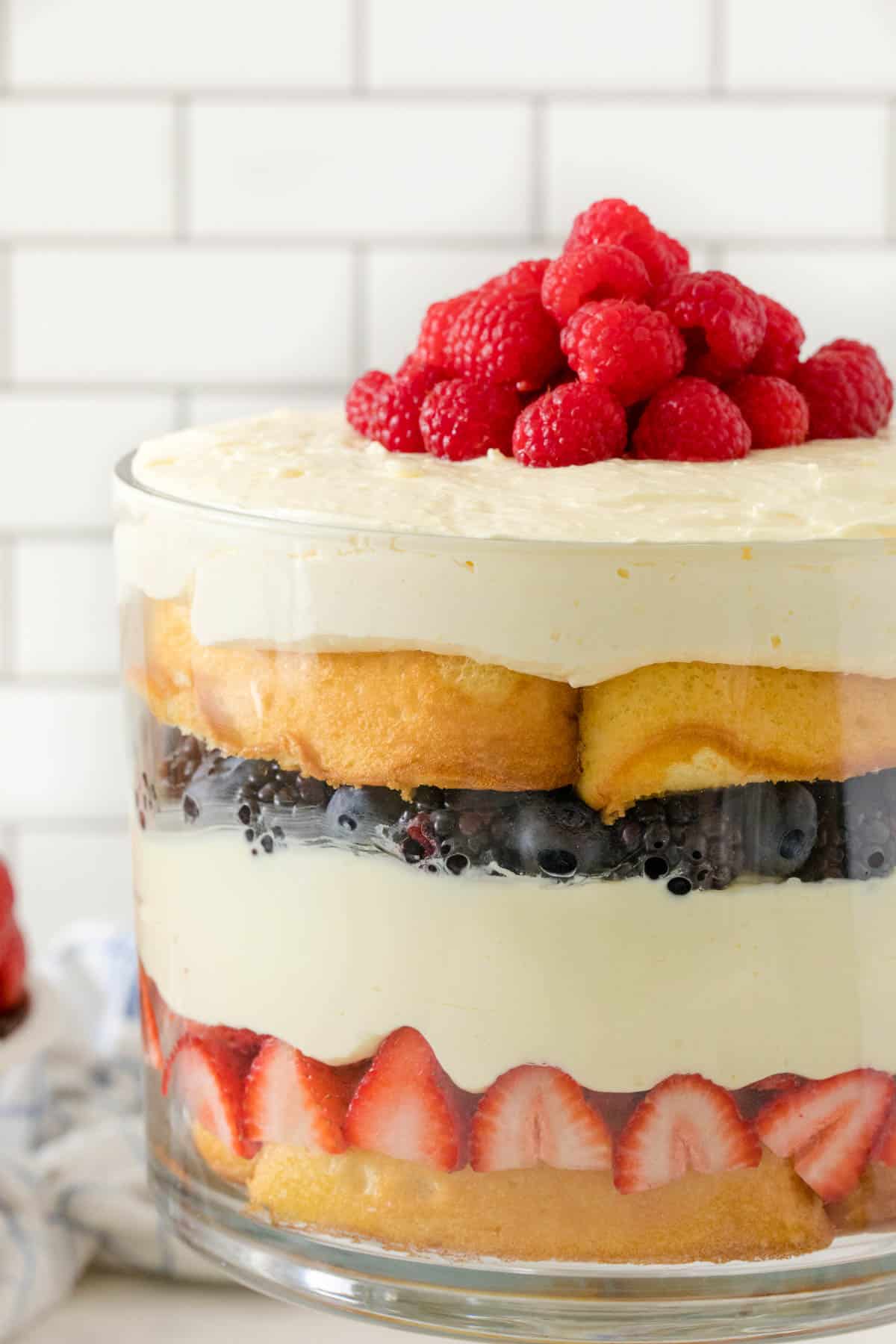 Berry Cheesecake Trifle layers.