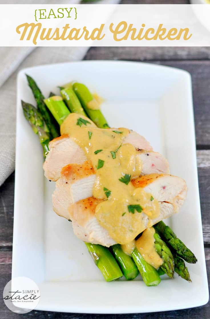 Mustard Chicken - This 6-ingredient meal goes with any side dish! The creamy Dijon mustard sauce with tarragon is also great with salmon.