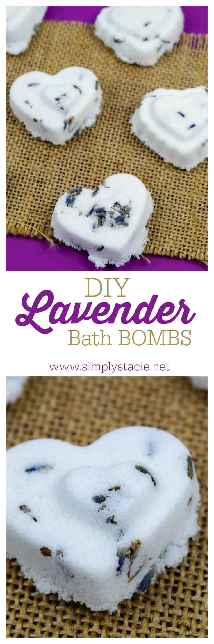 DIY Lavender Bath Bombs - relax the stress away with this simple beauty tutorial. A wonderful gift idea too!