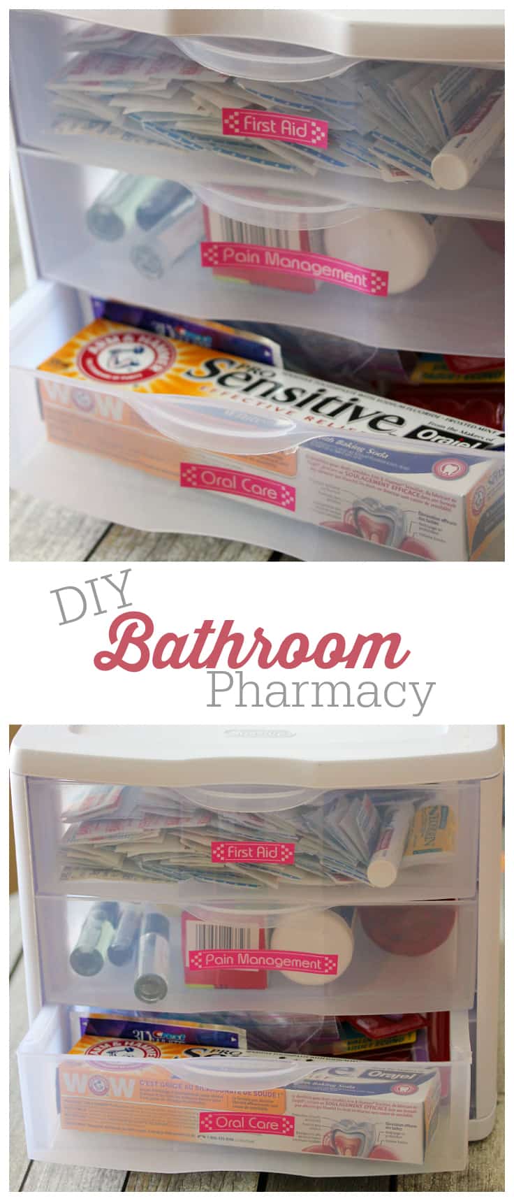 DIY Bathroom Pharmacy - This simple DIY is an affordable way to help you save your limited bathroom space and stay organized.