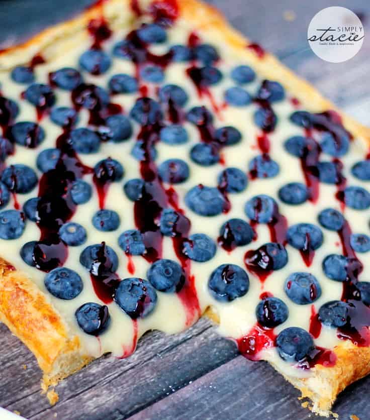 Rustic Blueberry Lemon Tart - A fruity tart that's beautiful and delicious! The light, fluffy puff pastry is the perfect canvas for luscious lemon curd and fresh blueberries.