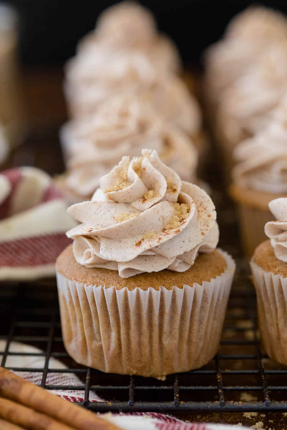 Snickerdoodle Cupcakes - Super moist and delicious! These cupcakes pack the same cinnamon sugar punch as the famous cookies, but have the added benefit of buttercream frosting.