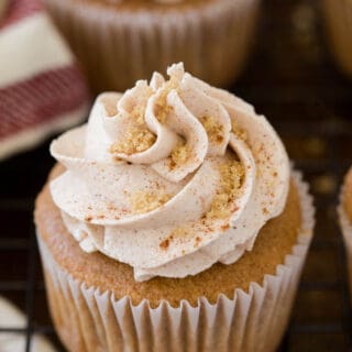 Snickerdoodle Cupcakes - Super moist and delicious! These cupcakes pack the same cinnamon sugar punch as the famous cookies, but have the added benefit of buttercream frosting.