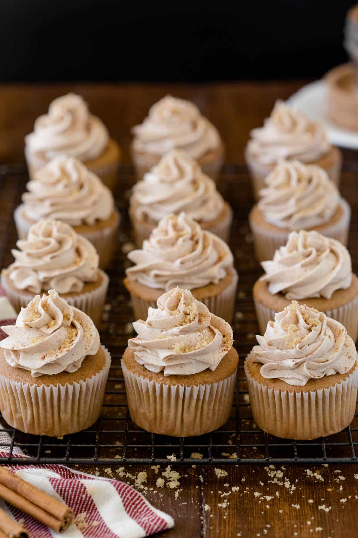 Snickerdoodle Cupcakes - Super moist and delicious! These cupcakes pack the same cinnamon sugar punch as the famous cookies, but have the added benefit of buttercream frosting.