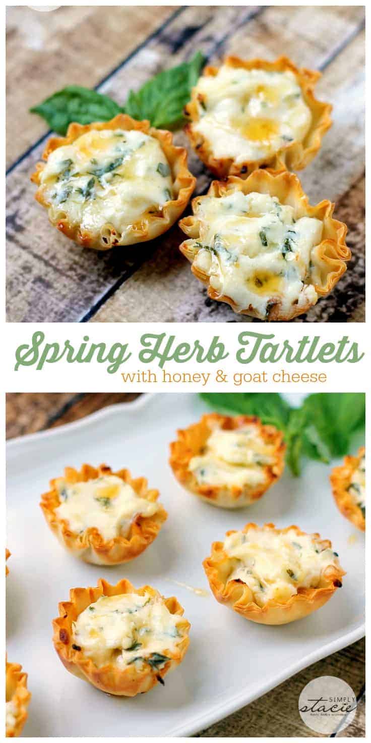 Spring Herb Tartlets with Honey and Goat Cheese